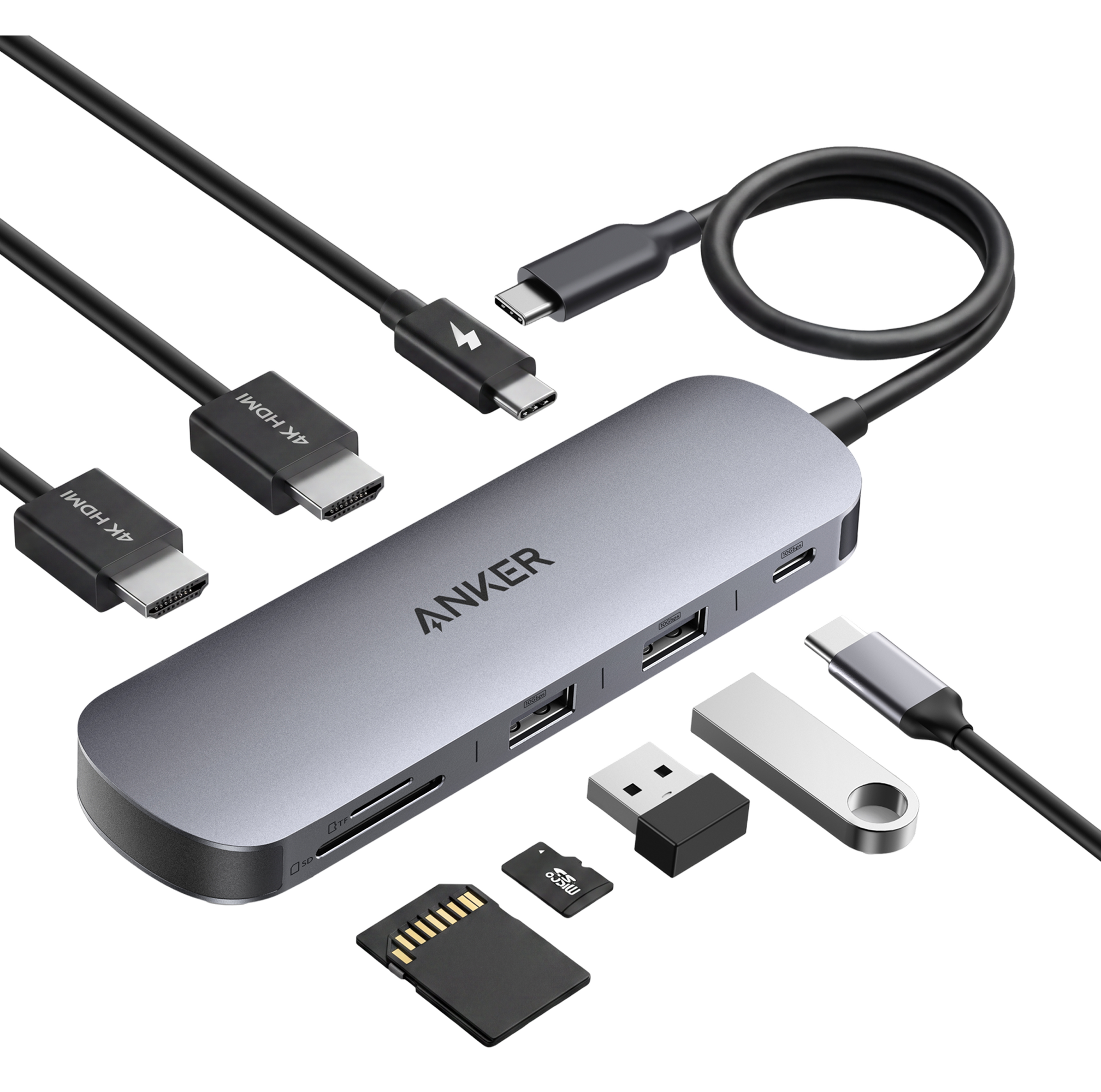 Anker Nano USB-C Hub (8-in-1, Dual Display)