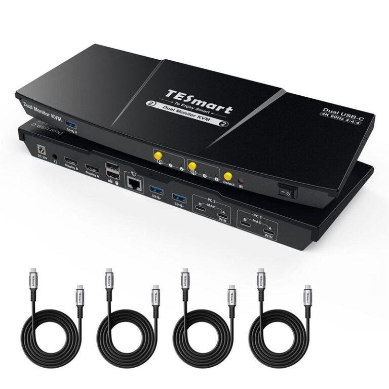 TESmart CKS202-P23 dual monitor USB-C KVM docking station